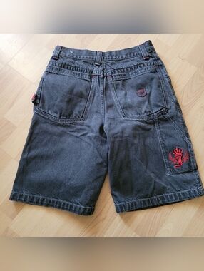 Vintage Y2K JNCO Jeans Cutoff Shorts Jorts Baggy Skater Embroidered 90s